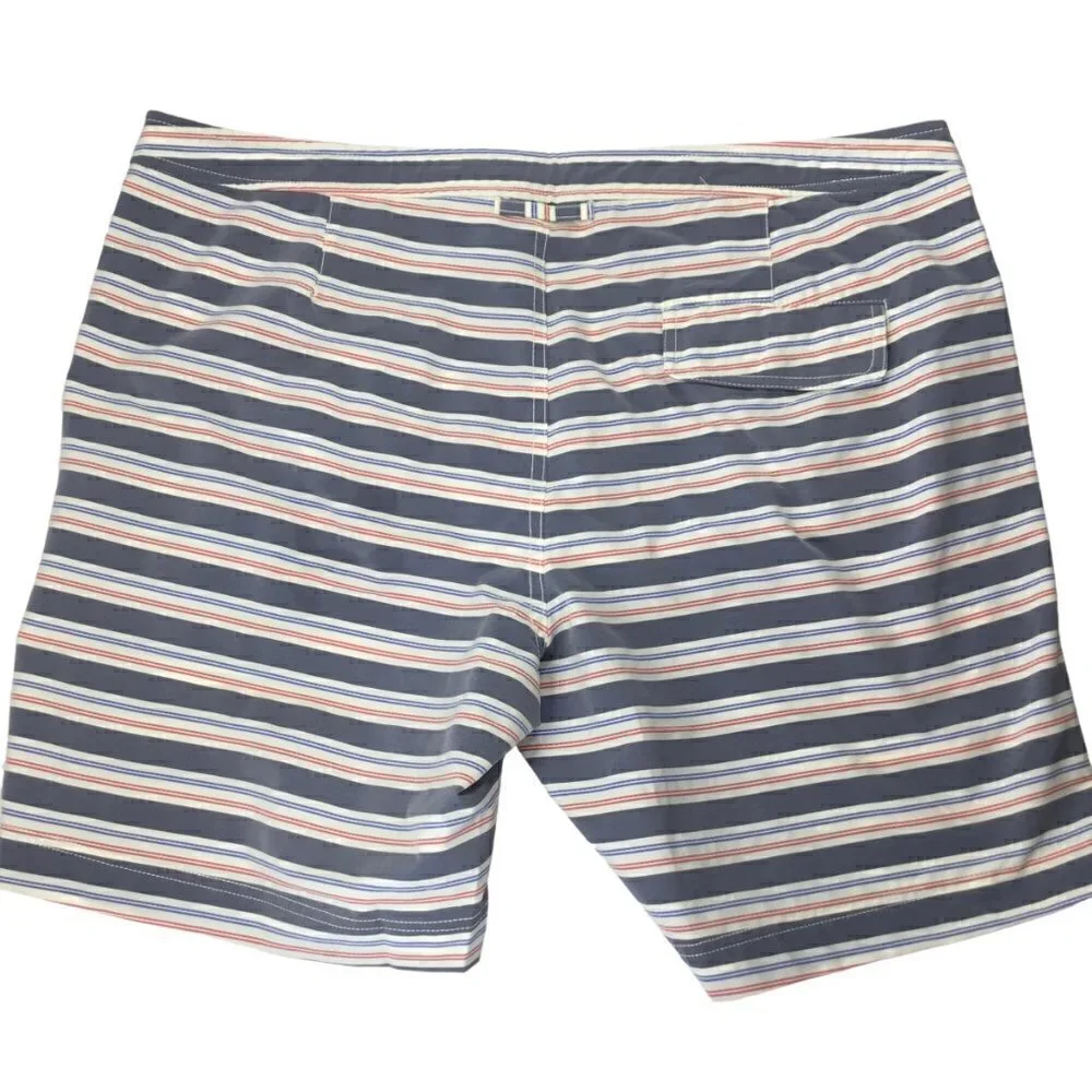 Onia The Calder NWT Americana Multi Stripe Striped Swim Trunks Shorts 38 Lined